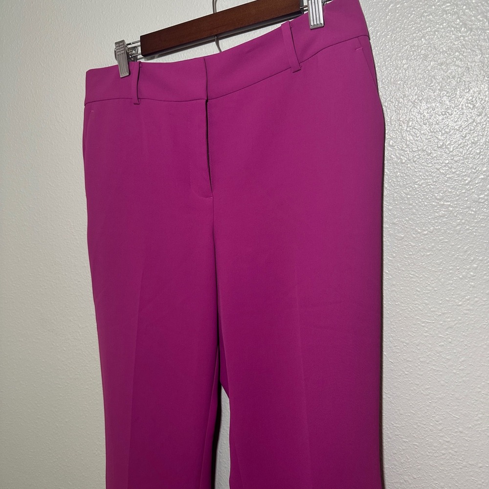 Ann Taylor Factory Magenta Pink Straight Leg Dress Pants Size 8 Stretch Trousers